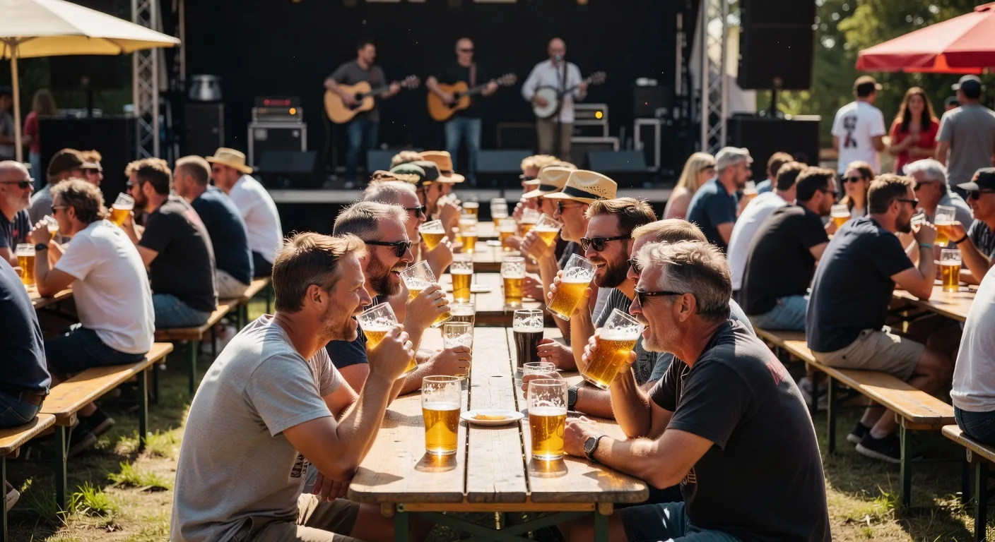 Beer Garden social zone at Golden River Veil Fest
