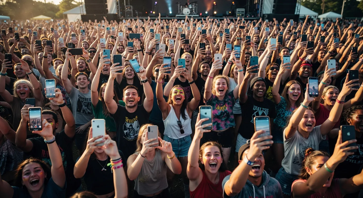 Crowd with phones up at NEON SAKURA set