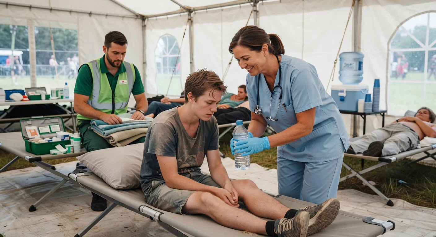 Festival first aid and medical tent at Golden River Veil Fest