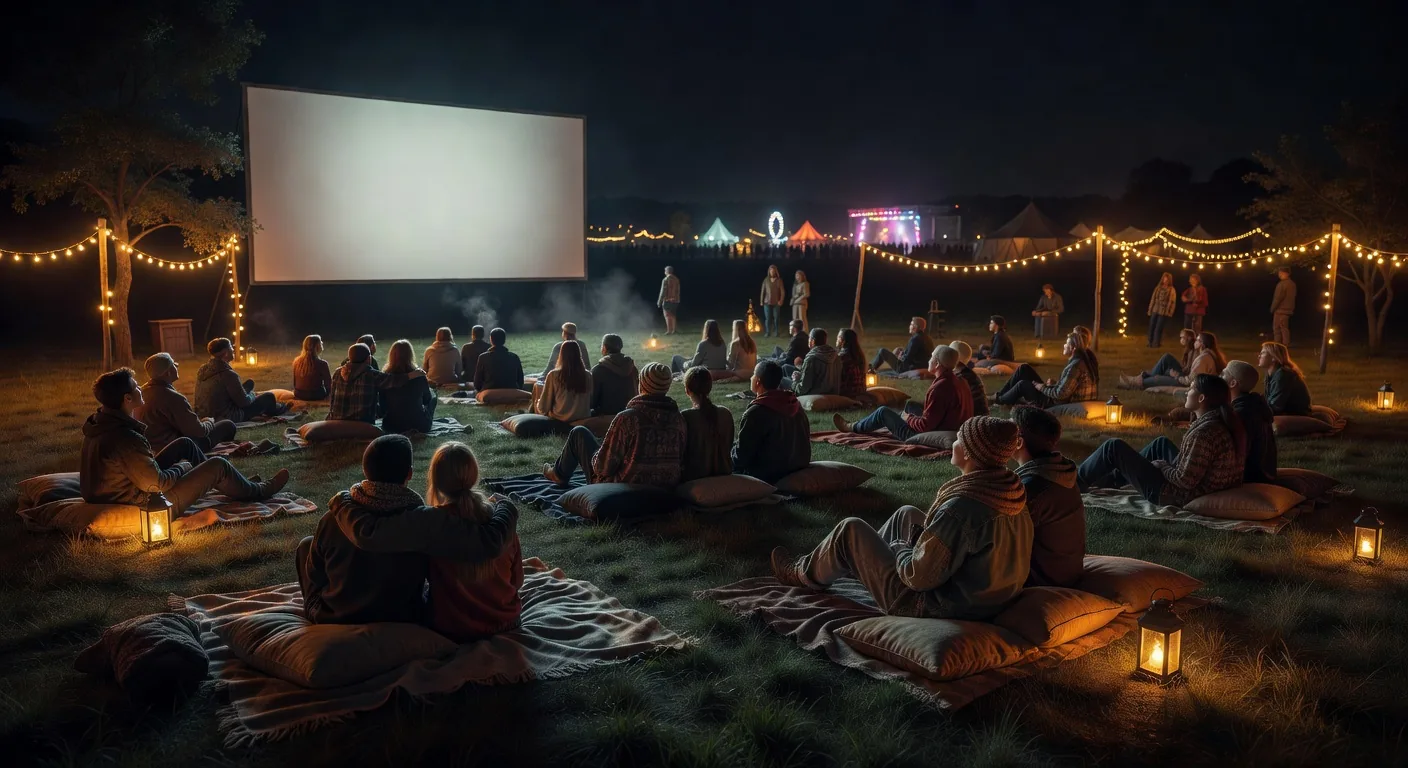Festival outdoor screening zone and bike path