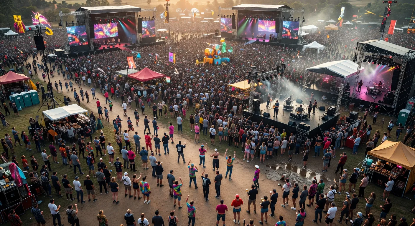 Golden River Veil Fest peak crowd atmosphere